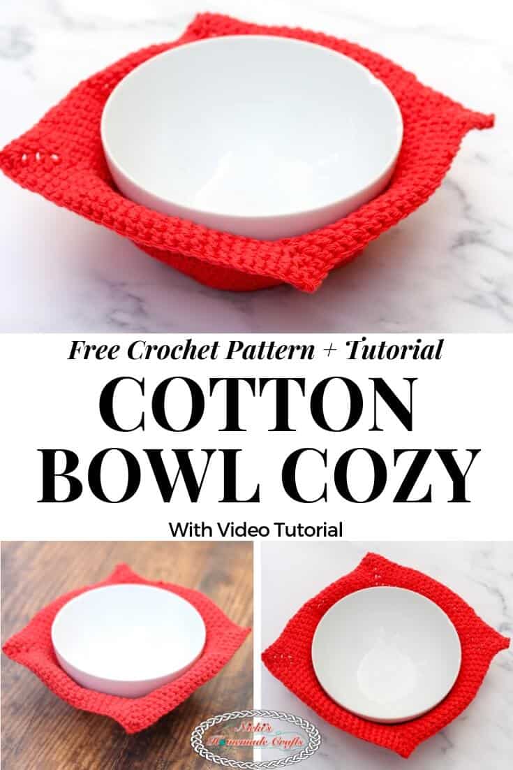 Easy Crochet Bowl Cozy Tutorial - Free Pattern