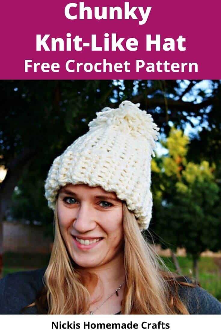 Free Easy Crochet Chunky Knit Hat Pattern - Nicki's Homemade Crafts
