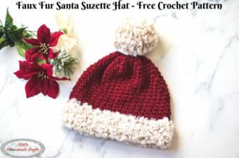 Faux Fur Santa Suzette Hat Crochet Pattern for free