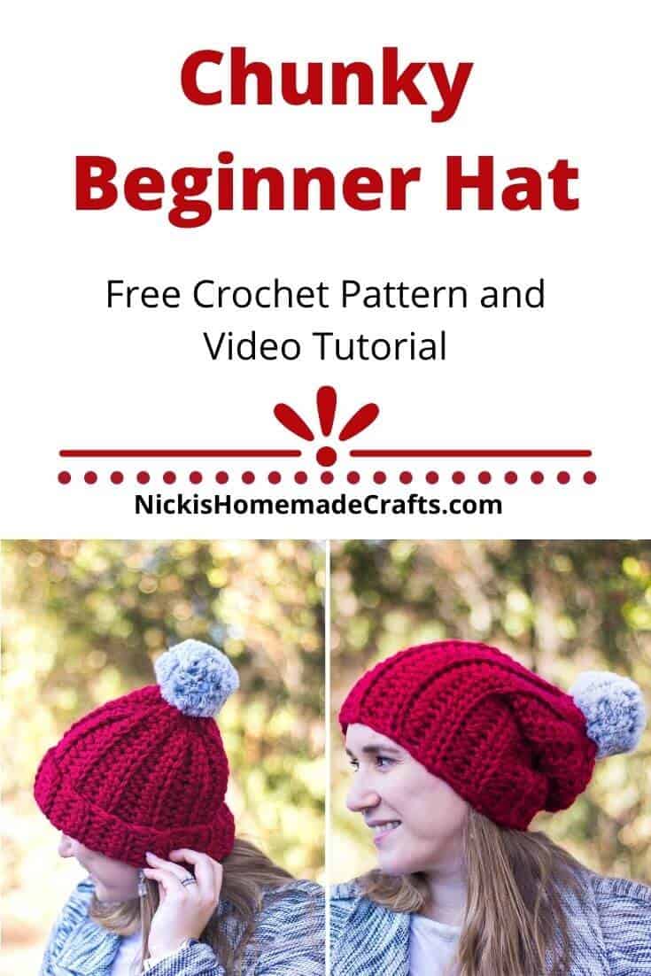 Crochet Chunky Hat - Beginner Free Pattern with Video Tutorial - Nicki ...