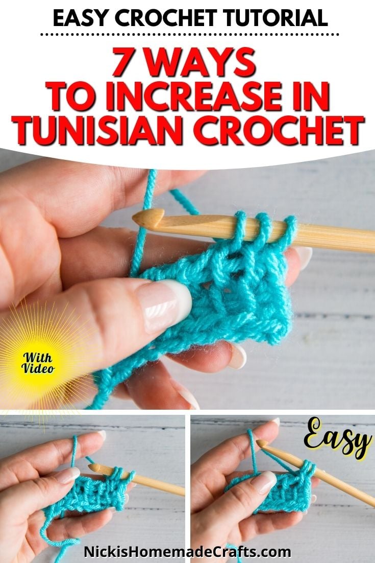 Tunisian Crochet Increase - 7 Ways How to do it Easily - Nicki's ...