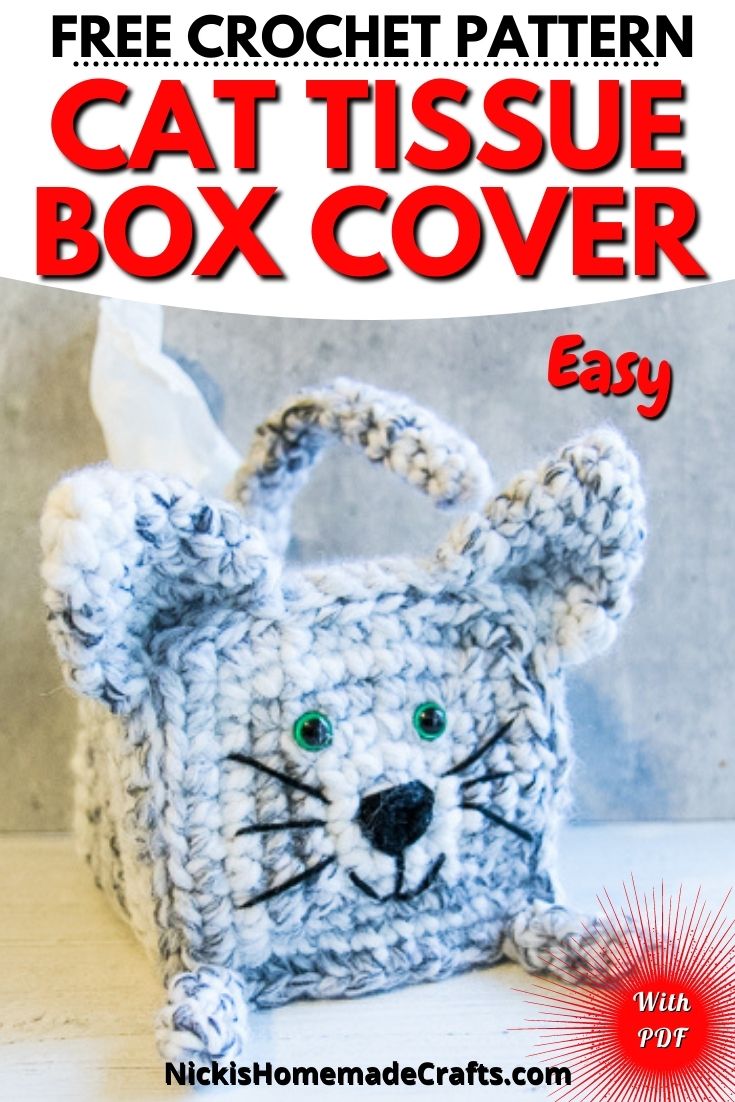 Crochet Cat Tissue Box Cover Free Pattern Nicki's Homemade Crafts