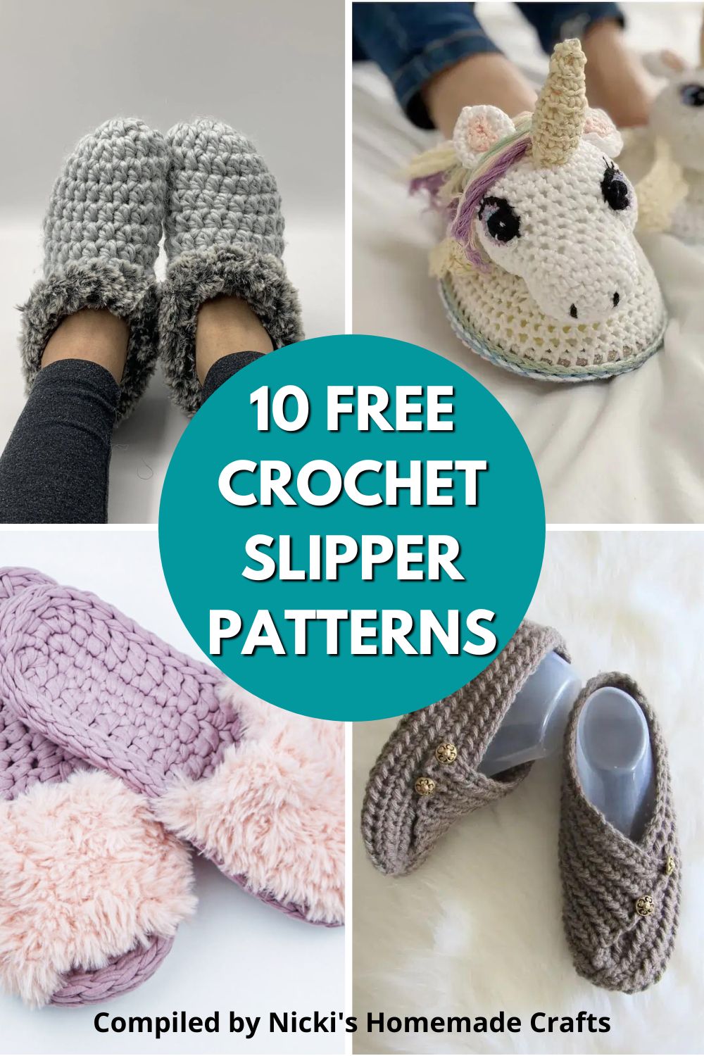 10 Free Cozy Crochet Slippers Pattern Collection Nicki's Homemade Crafts