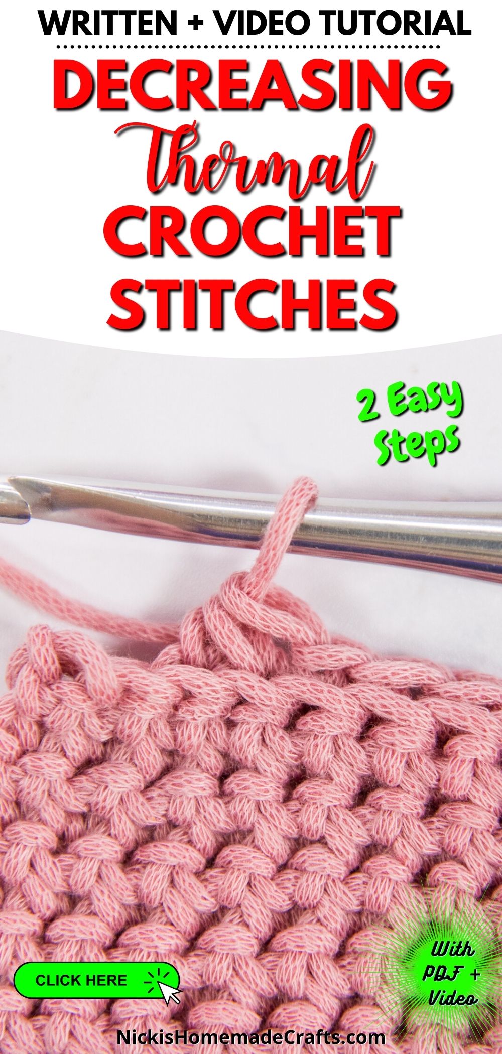 How to Decrease Thermal Crochet Stitches - Video Tutorial - Nicki's ...