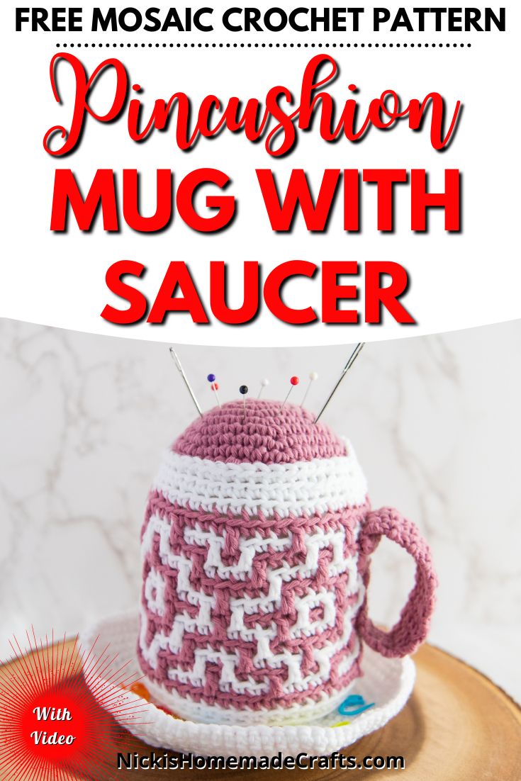 Crochet Sauser Pattern Free Mosaic Crochet Mug Pincushion with Saucer Pattern - Nicki's ...