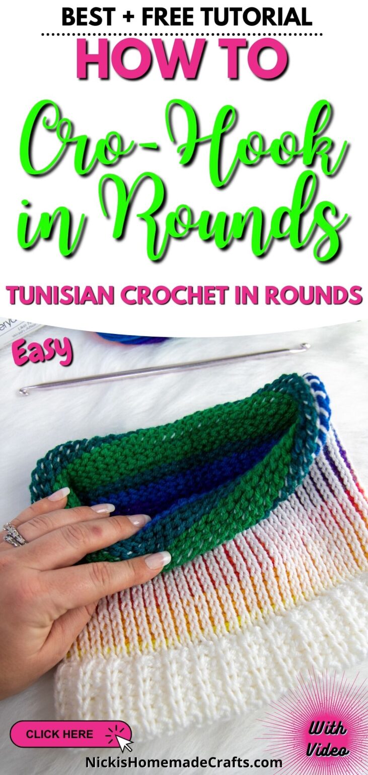 How to CroHook in Rounds AKA Tunisian Crochet in Rounds Nicki's