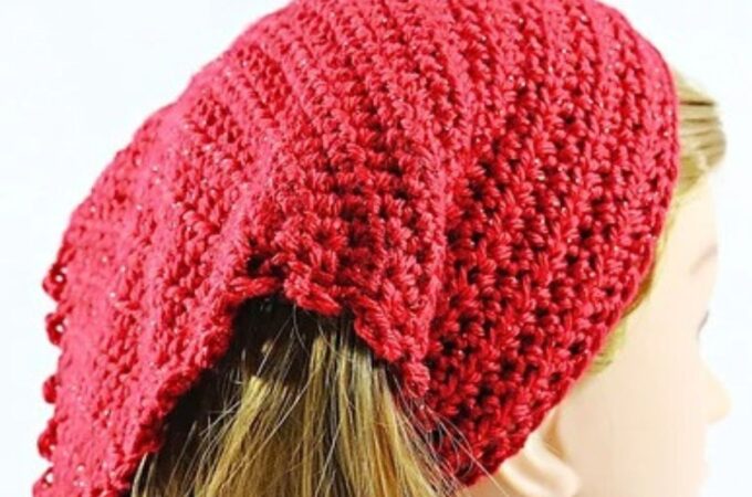 Summer Picot Crochet Head Kerchief Pattern