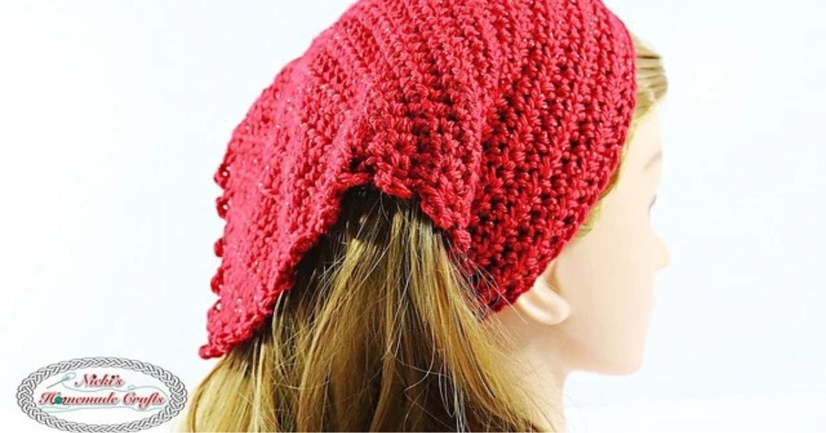 Summer Picot Crochet Head Kerchief Pattern