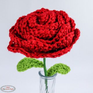 Working The Roses Pattern Rose Pattern with wired Stem and Leaves- Nicki's Homemade Crafts