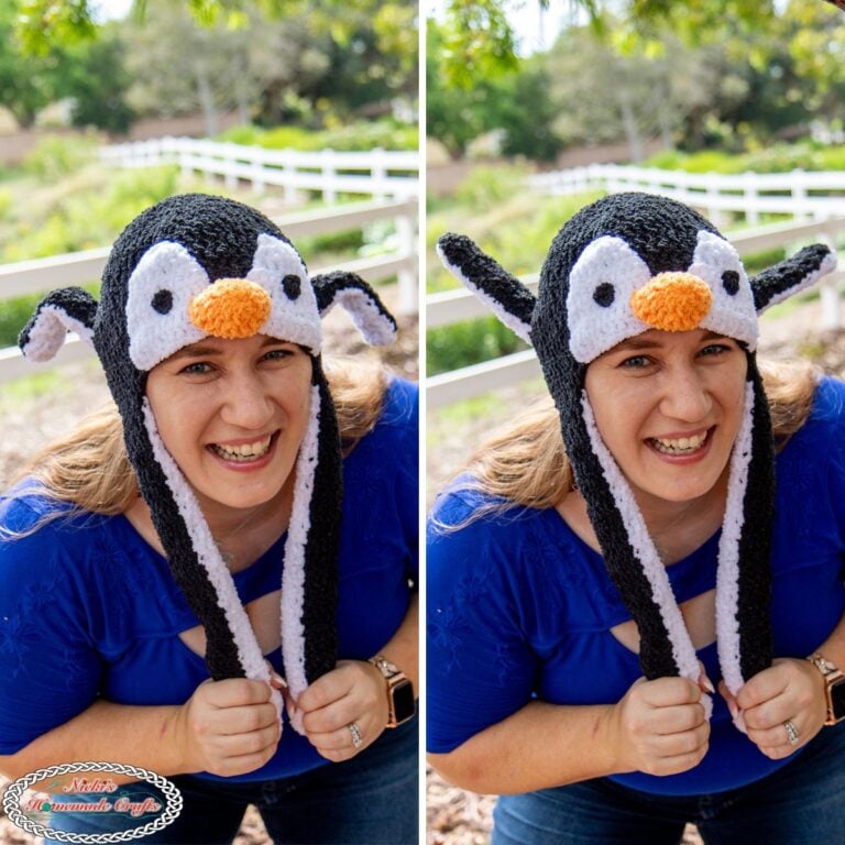 Cute Crochet Penguin Hat with Moving Ears