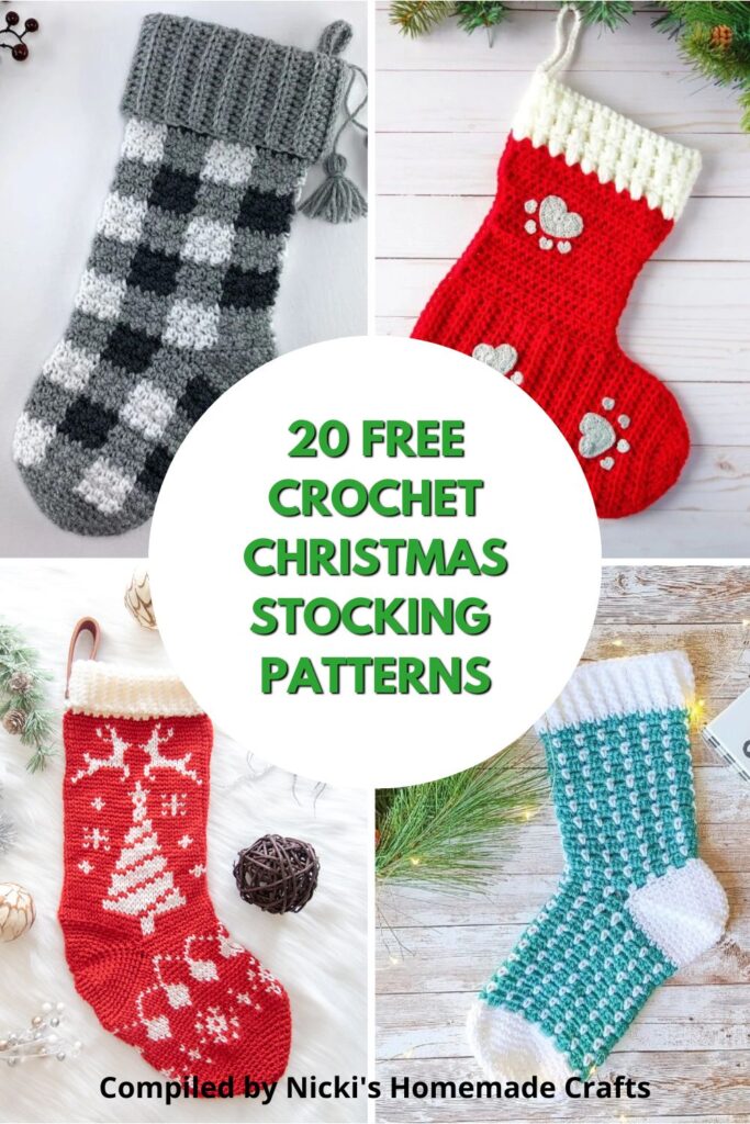 20 Festive Crochet Christmas Stocking Patterns - Nicki's Homemade Crafts