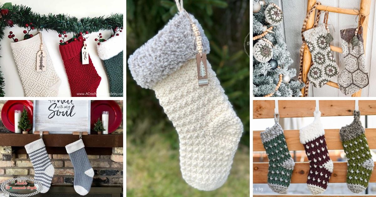 30 Festive Free Crochet Christmas Stocking Patterns - Nicki's Homemade ...