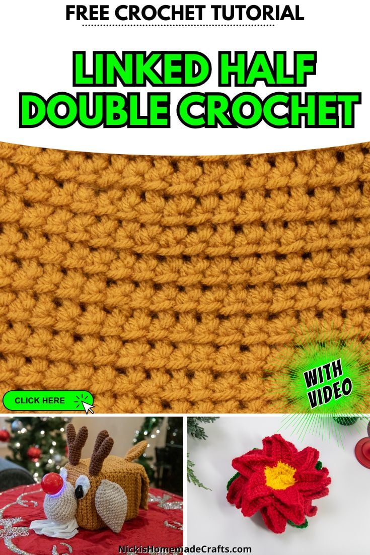 Linked Half Double Crochet Stitch Tutorial with Video - Day 17 of ...