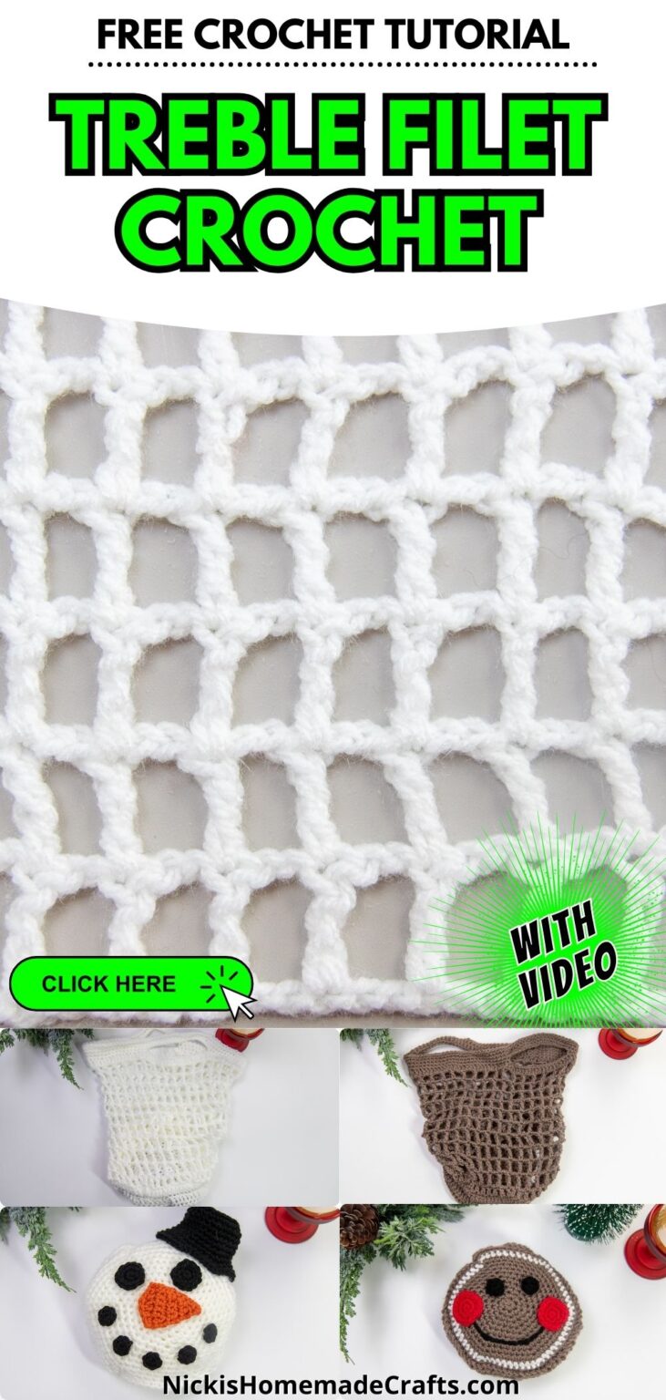 Treble Filet Crochet Tutorial with Video - Day 15 of Advent Calendar ...
