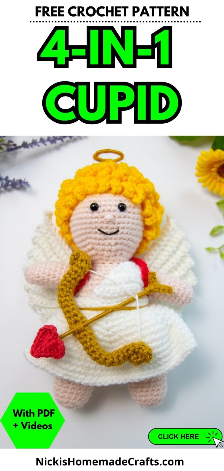 Free Crochet Cupid Pattern with Bow and Arrow, and Heart Backpack - 3 ...