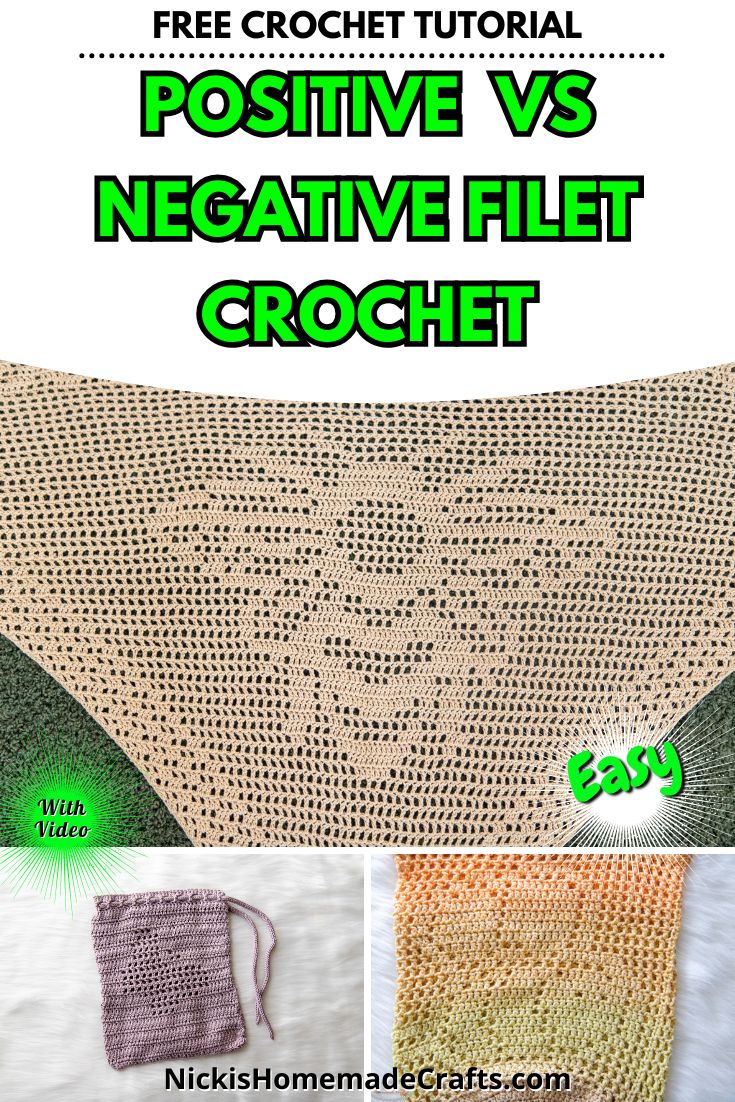 Filet Crochet Tutorial: Positive VS Negative Images - Nicki's Homemade ...