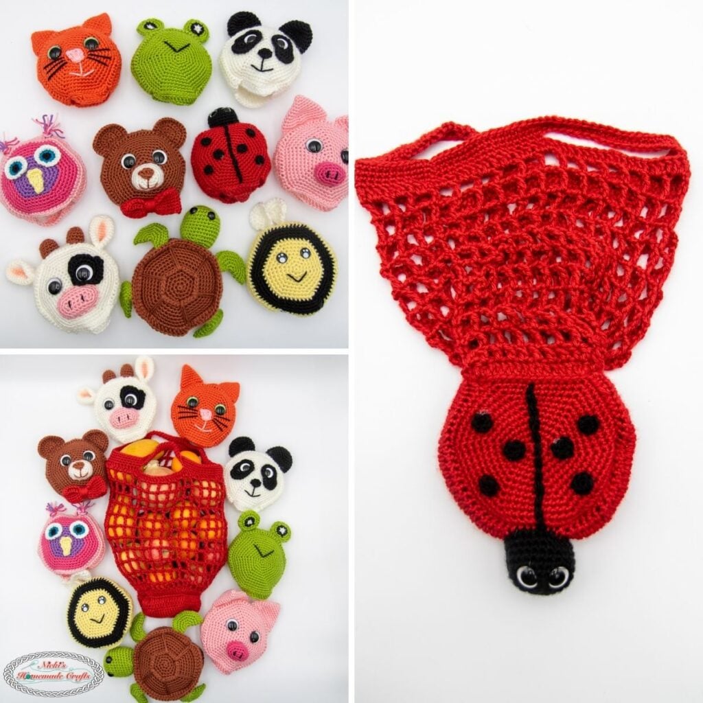 10-in-1 Animal Market Bag Crochet Pattern LIVE CAL - Square