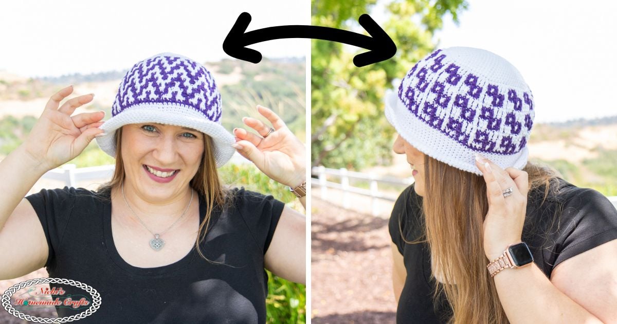 Crochet Bucket Hat - rectangle