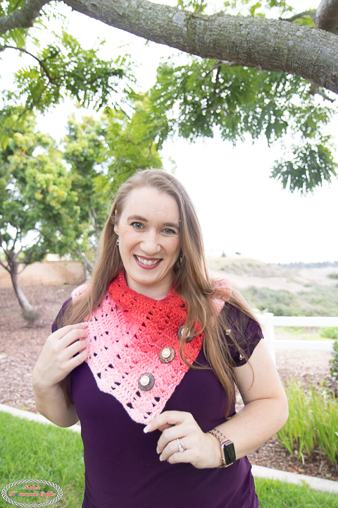 Cowl made with the Crochet Block and Off Set Shell Stitch