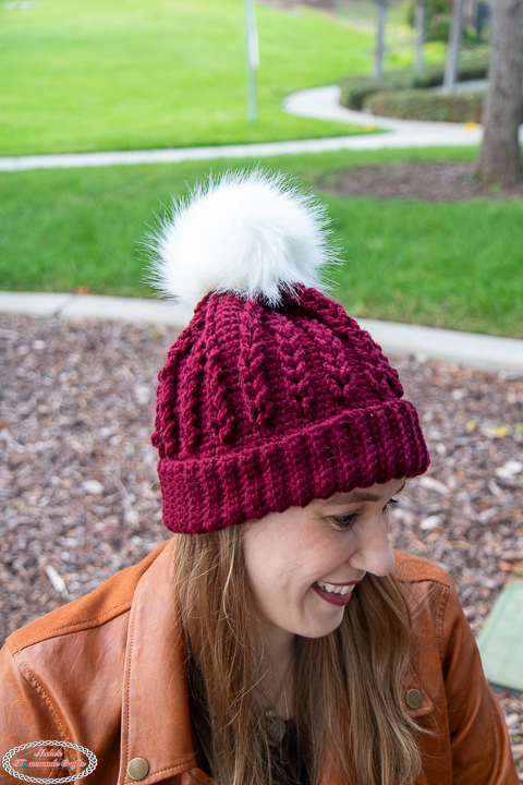 Crochet Chain Cable Stitch Beanie Pattern