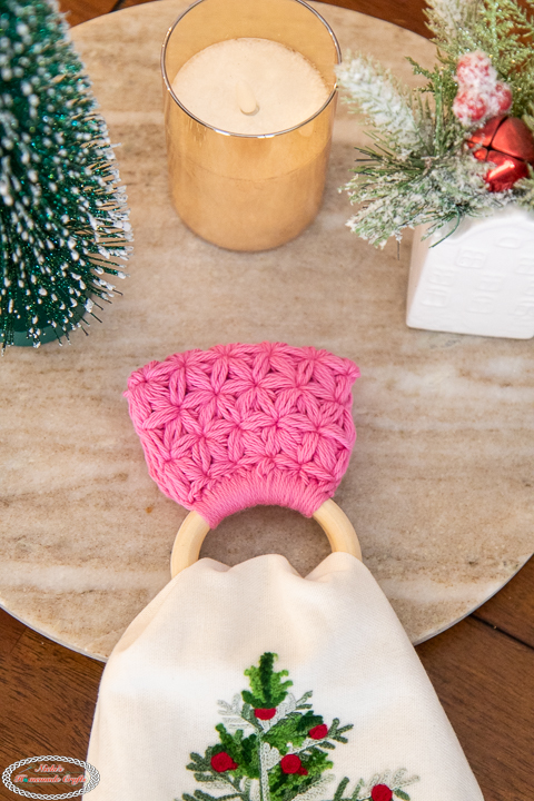 Crochet Jasmine Stitch Towel Holder