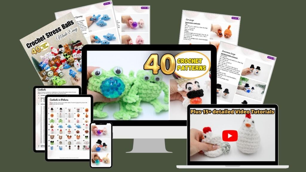Crochet Stress Balls Pattern EBook Devices dark