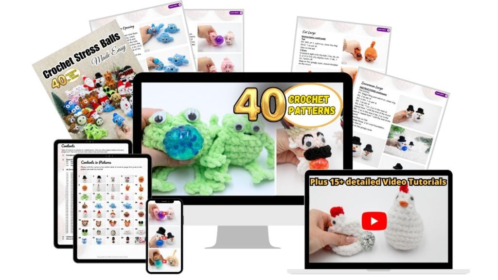 Crochet Stress Balls Pattern EBook Devices white