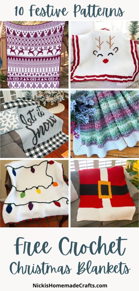 10 Free Crochet Christmas Blanket Patterns