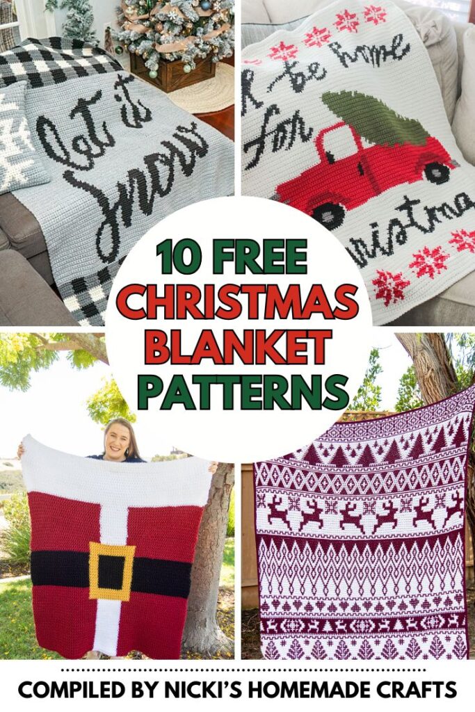 10 Free Crochet Christmas Blanket Patterns