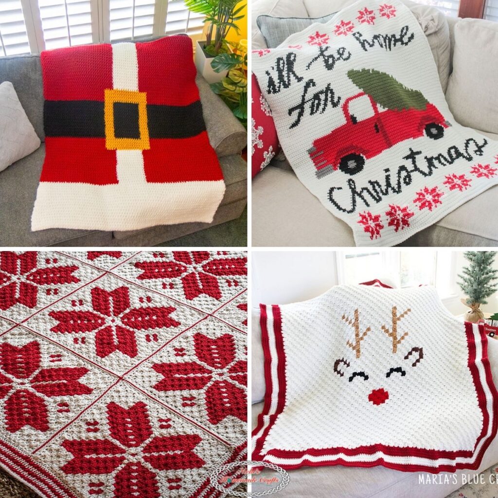 10 Free Crochet Christmas Blanket Patterns