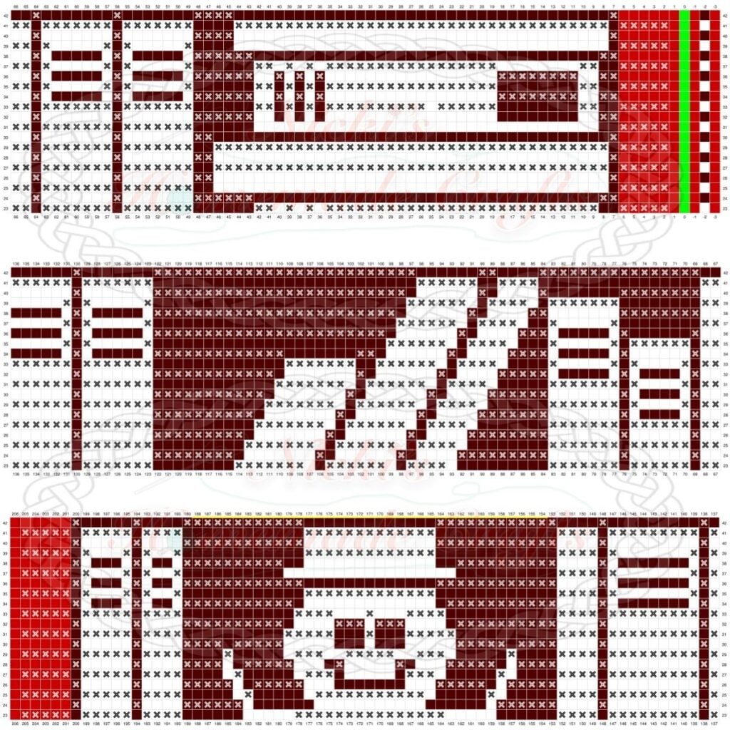 Christmas Bookshelf Blanket Mosaic Crochet Pattern Graph - Part 2