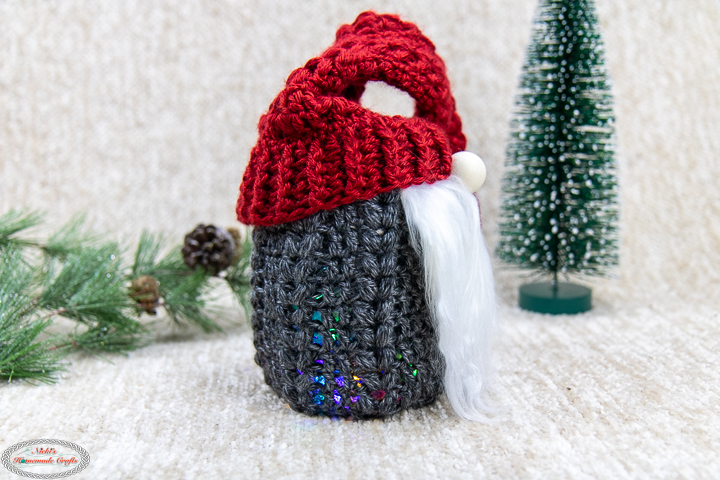 Crochet Havest Stitch Gnome Mason Jar Pattern-7