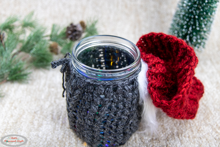 Crochet Havest Stitch Gnome Mason Jar Pattern-9