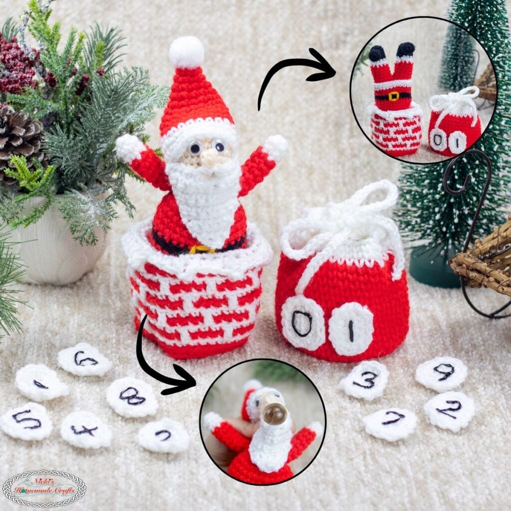 Santa Amigurumi Advent Calendar Crochet Pattern - Square