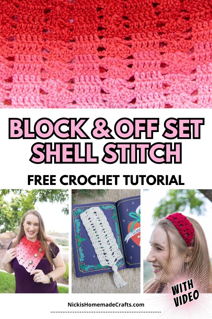 Crochet Block and Off Set Shell Stitch Tutorial with Video - Day 5 of ...