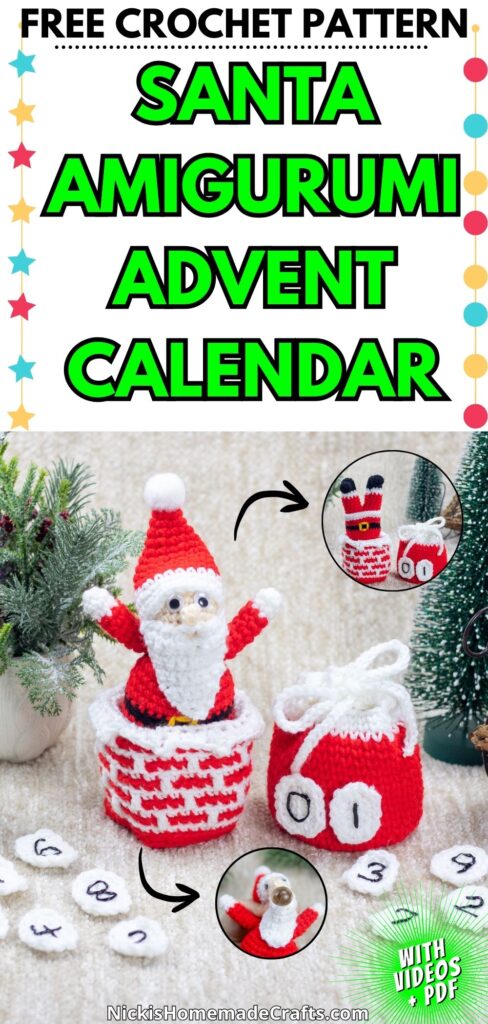 Stress Ball Santa Amigurumi Advent Calendar Crochet Pattern - Long Pin 2