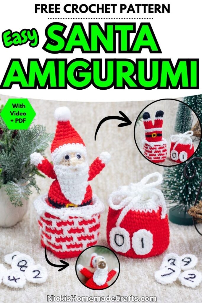 Stress Ball Santa Amigurumi Advent Calendar Crochet Pattern - Standard Pin