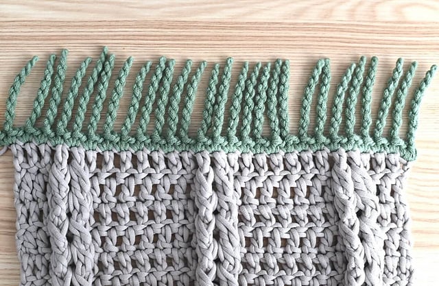 Twisted fringe crochet border