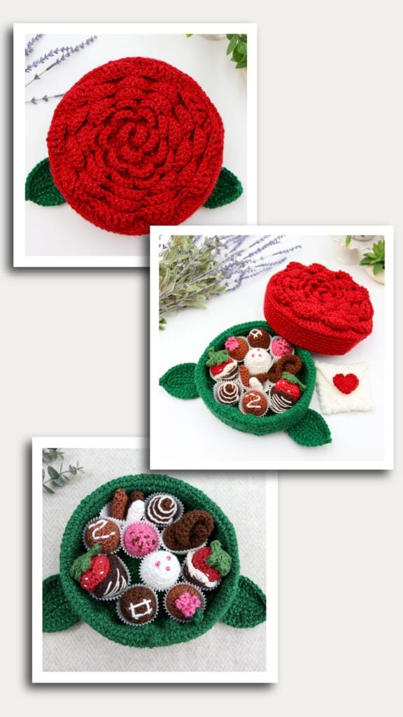 Chocolate Praline Rose Box with Heart Envelope