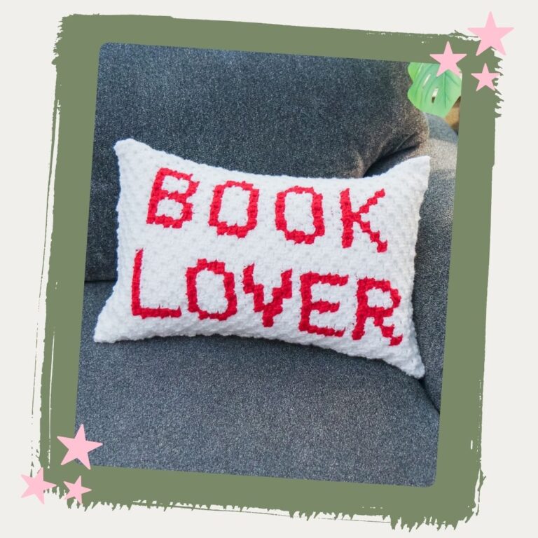 Book Lover C2C Pillow Crochet Pattern