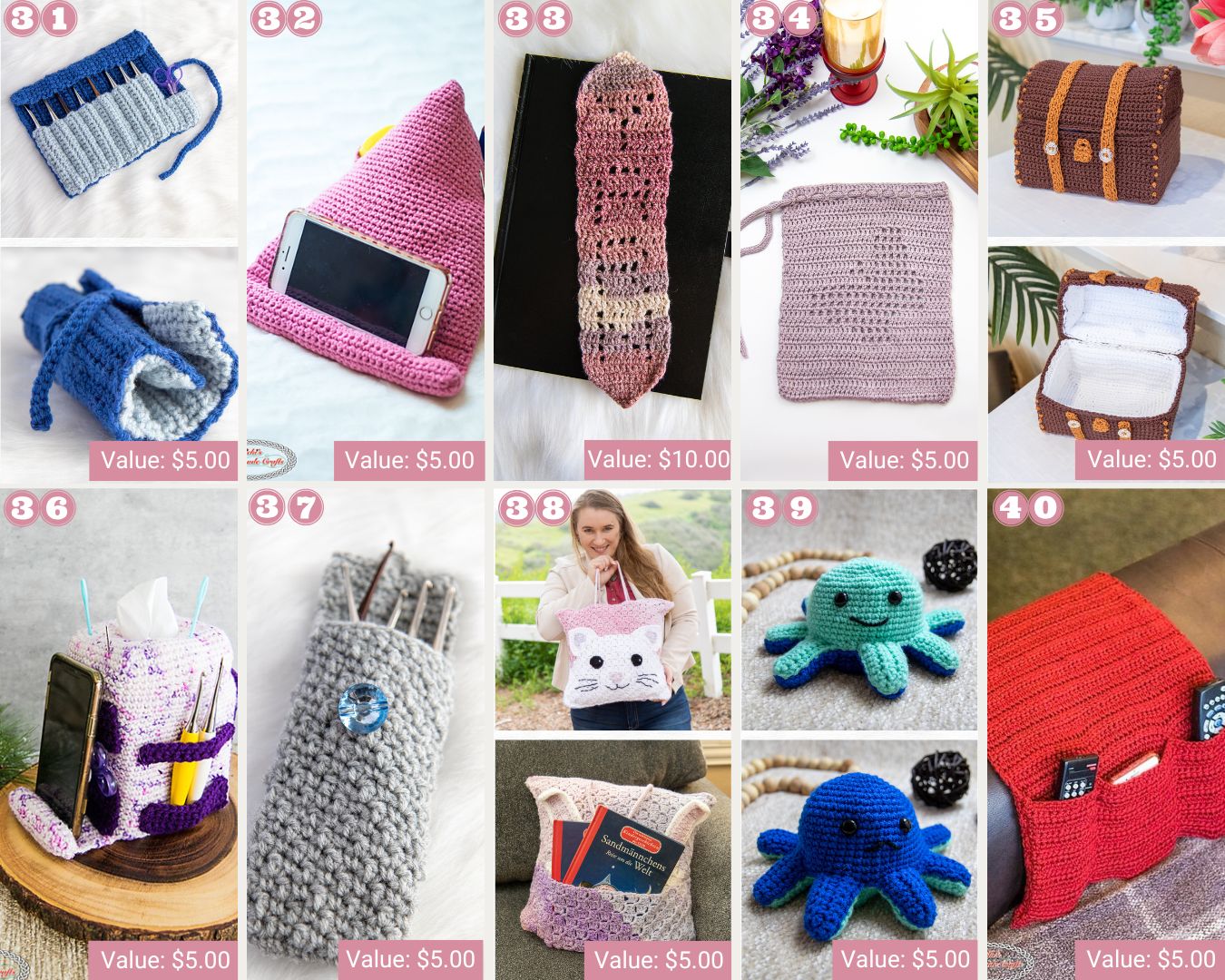 Crochet Book Lover Patterns 31-40
