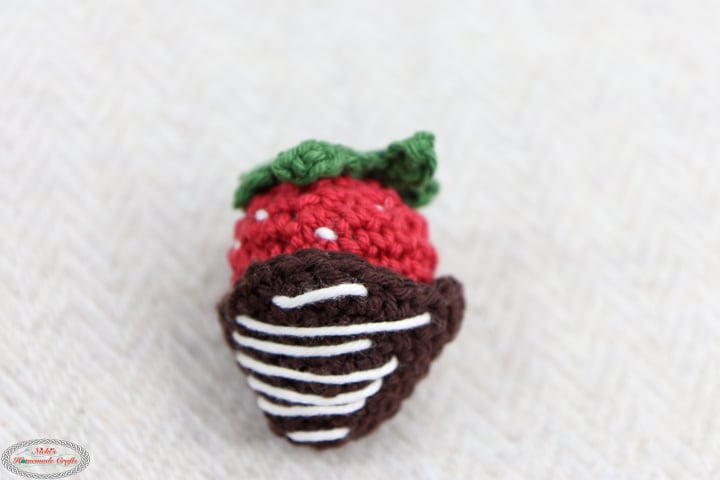 Crochet Strawberry with Chocolate Shell