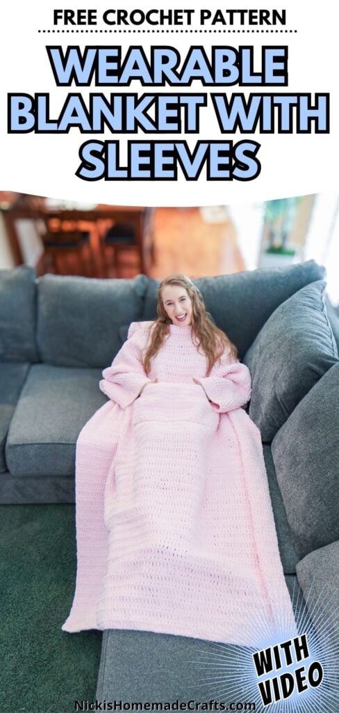 Crochet Wearable Blanket - Long Pin