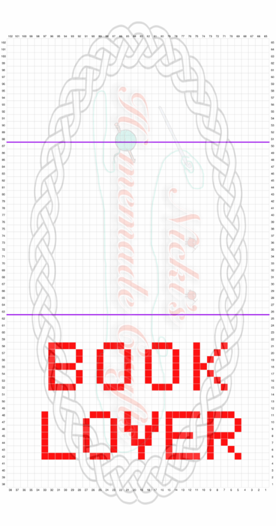 Crochet Reading Pillow Pattern Graph - rectangle