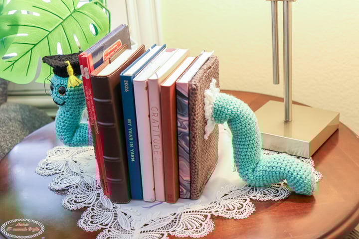 Crochet Worm DIY Bookends Pattern-7
