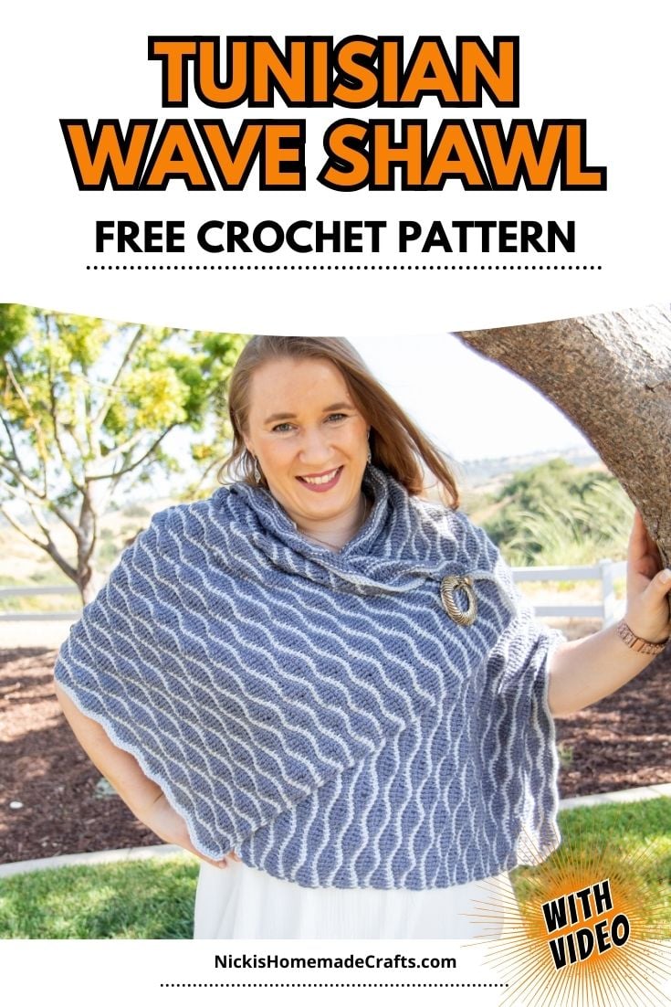 tunisian crochet shawl - standard pin