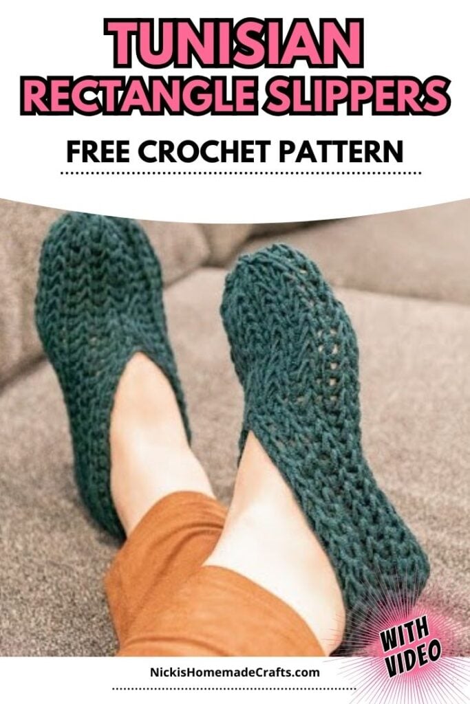 tunisian crochet slippers - standard pin