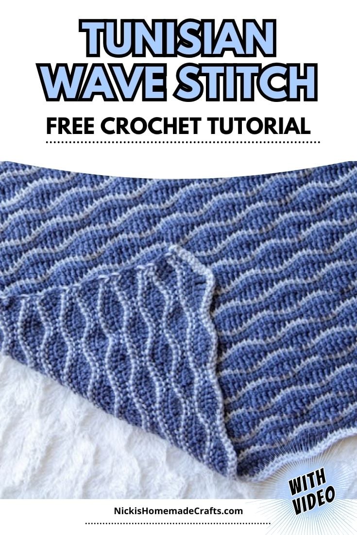 tunisian wave stitch - standard pin