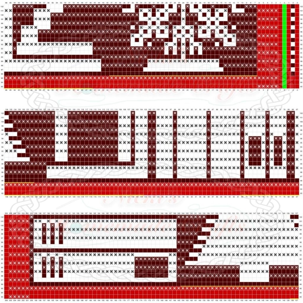 Christmas Bookshelf Blanket Mosaic Crochet Pattern Graph - Part 5