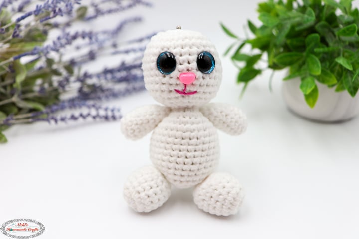 Front view of the Bunny of the the Crochet Reversible Fruit Bunny Amigurumi Plush with Zipper Pattern